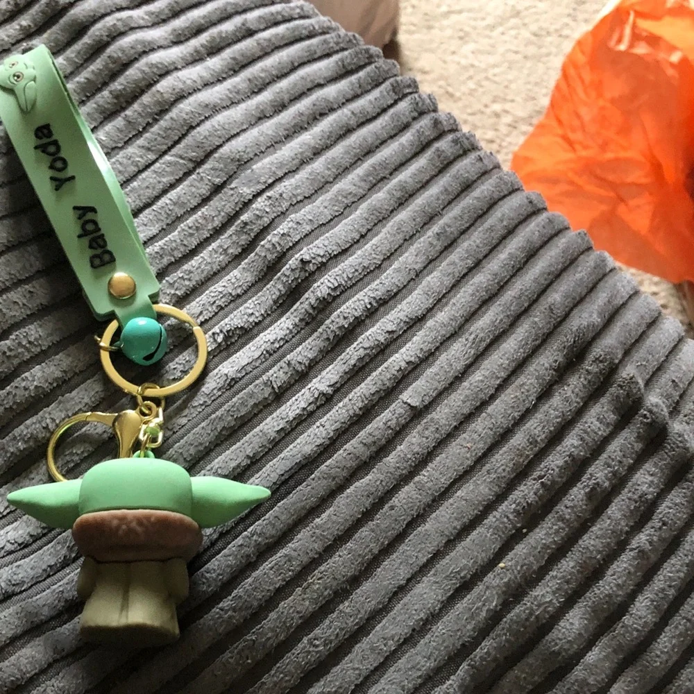 Green Baby Yoda Silicone Keychain Wristlet - Kids Accessories